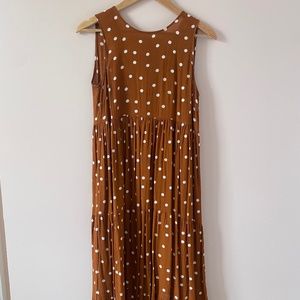 Sezane. Mid-length polka dot dress. Brown. 6